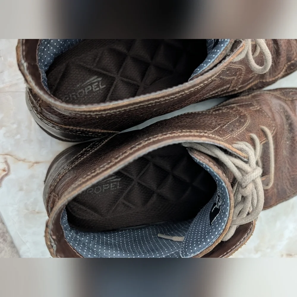 Bass Brown Leather Upper Wingtip Boots Men Sz 13